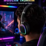 RGB Işıklı Bluetooth Mikrofonlu Kulaklık Uzun Süreli Kullanım Type-C Şarjlı