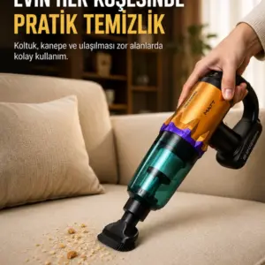 Taşınabilir Kablosuz El Süpürgesi Araç ve Ev Temizliğine Uygun