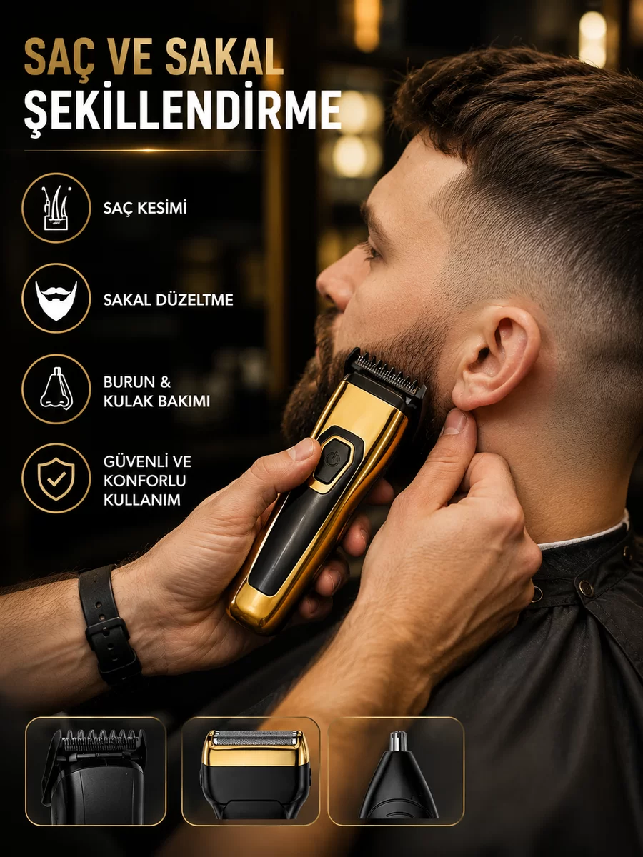 3'ü 1 Arada Şarjlı Kişisel Bakım ve Tıraş Makinesi 1 3'ü 1 Arada Şarjlı Kişisel Bakım ve Tıraş Makinesi