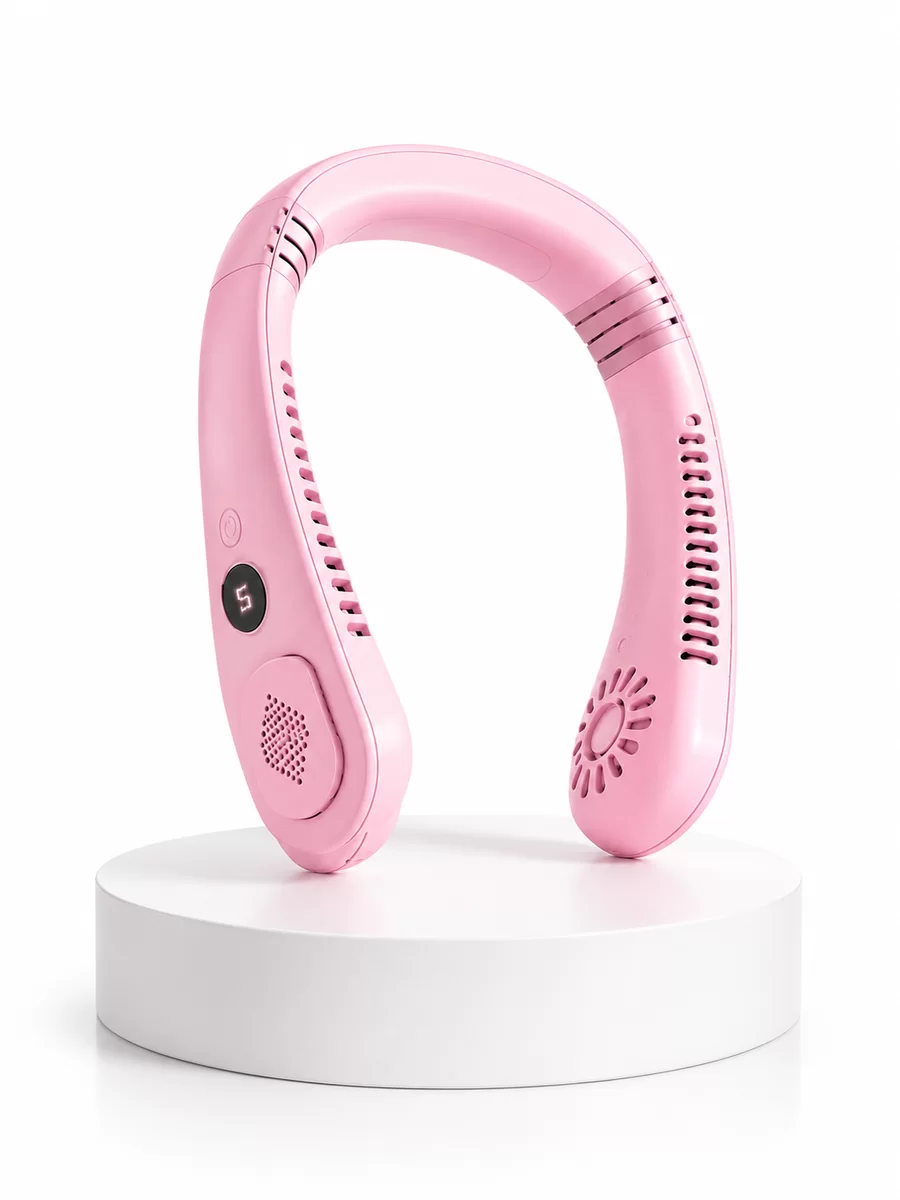 Pembe Taşınabilir Boyun Fanı Ergonomik Tasarım Çok Kademeli Hava Akışı 2 Pembe Taşınabilir Boyun Fanı Ergonomik Tasarım Çok Kademeli Hava Akışı - Görsel 2