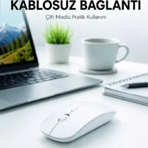 Bluetooth Kablosuz Wireless Mouse Şarjlı Sessiz Ergonomik 5000 DPI Fare