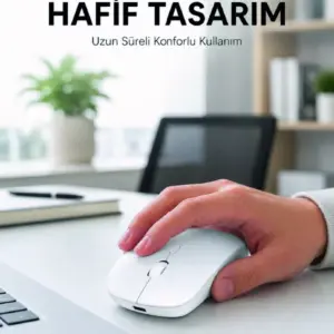 Haydiburaya 7 Profesyonel Kablosuz Bluetooth Mouse Çift Modlu Şarjlı Ergonomik Fare
