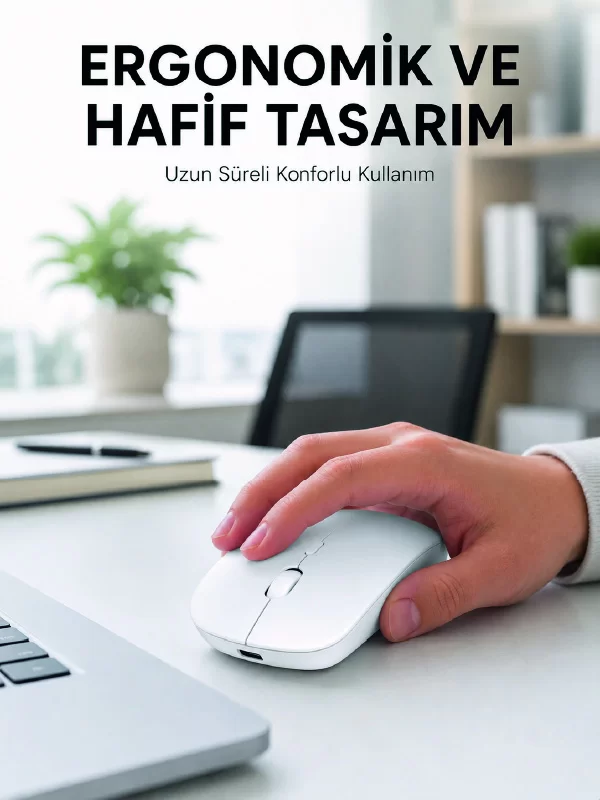 Profesyonel Kablosuz Bluetooth Mouse Çift Modlu Şarjlı Ergonomik Fare 1 Profesyonel Kablosuz Bluetooth Mouse Çift Modlu Şarjlı Ergonomik Fare