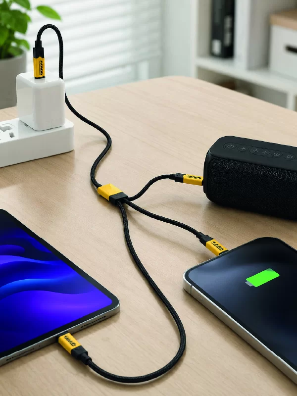 3'lü Şarj Kablosu Hızlı Şarj Destekli Dayanıklı Örgü USB Kablo 3 3'lü Şarj Kablosu Hızlı Şarj Destekli Dayanıklı Örgü USB Kablo - Görsel 3