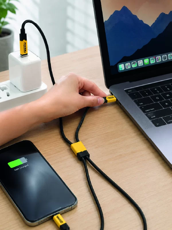 3'lü Şarj Kablosu Hızlı Şarj Destekli Dayanıklı Örgü USB Kablo 2 3'lü Şarj Kablosu Hızlı Şarj Destekli Dayanıklı Örgü USB Kablo - Görsel 2