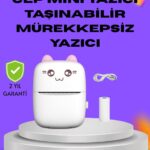 Kablosuz Mini Cep Yazıcısı Bluetooth Destekli 1200mAh Bataryalı