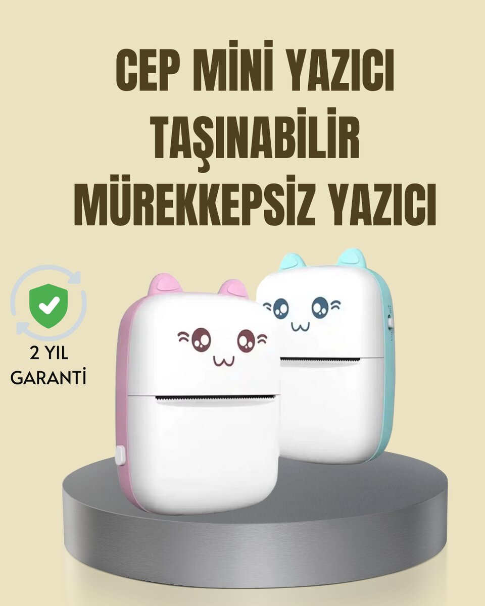 Taşınabilir Mini Termal Yazıcı 200 DPI Bluetooth Bağlantılı 1 Taşınabilir Mini Termal Yazıcı 200 DPI Bluetooth Bağlantılı