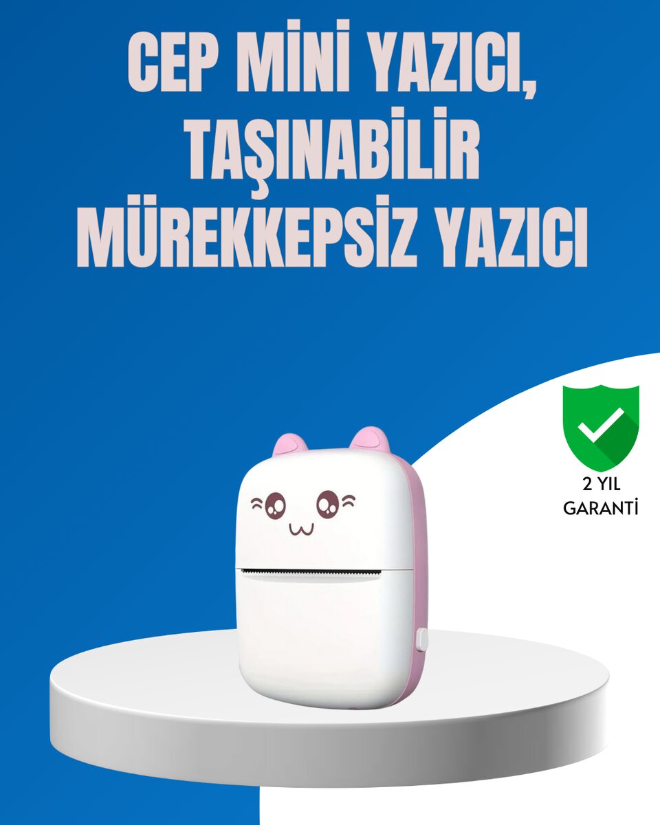 Mini Bluetooth Termal Yazıcı 1200mAh Şarjlı Taşınabilir 1 Mini Bluetooth Termal Yazıcı 1200mAh Şarjlı Taşınabilir