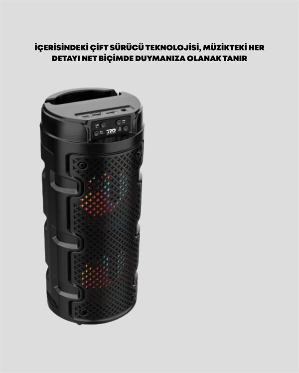 Kompakt Tasarım Yüksek Ses Performansı – Çoklu Giriş Seçenekli Kablosuz Hoparlör (Bluetooth USB SD Kart AUX) 2 Kompakt Tasarım Yüksek Ses Performansı – Çoklu Giriş Seçenekli Kablosuz Hoparlör (Bluetooth USB SD Kart AUX) - Görsel 2