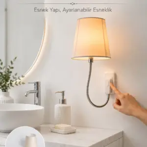 Soket Tipi Ayarlanabilir Başlıklı Dekoratif Gece Lambası