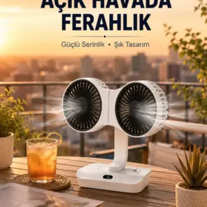 Çift Başlıklı Masa ve Duvara Monte Edilebilir Vantilatör