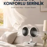 Duvara Monte Edilebilen Çift Başlıklı Sessiz Masa Fanı