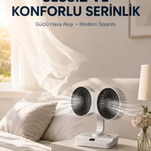 Haydiburaya 82 Duvara Monte Edilebilen Çift Başlıklı Sessiz Masa Fanı