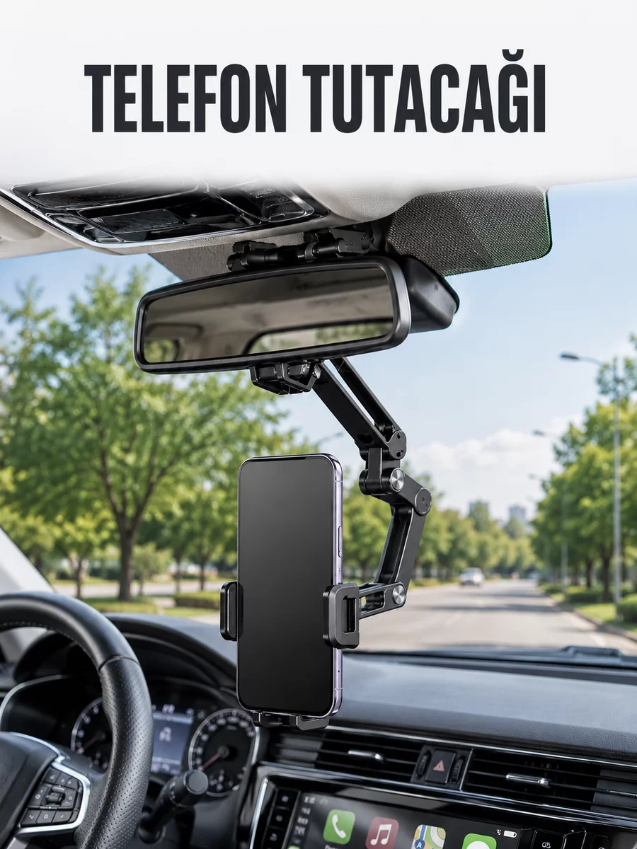 Araç Dikiz Aynası Telefon Tutucu Ayarlanabilir Katlanabilir Navigasyon Telefon Standı 1 Araç Dikiz Aynası Telefon Tutucu Ayarlanabilir Katlanabilir Navigasyon Telefon Standı