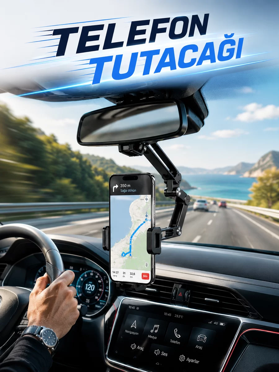 Araç Dikiz Aynası Telefon Tutucu Navigasyon Kullanımına Uygun Telefon Standı 1 Araç Dikiz Aynası Telefon Tutucu Navigasyon Kullanımına Uygun Telefon Standı