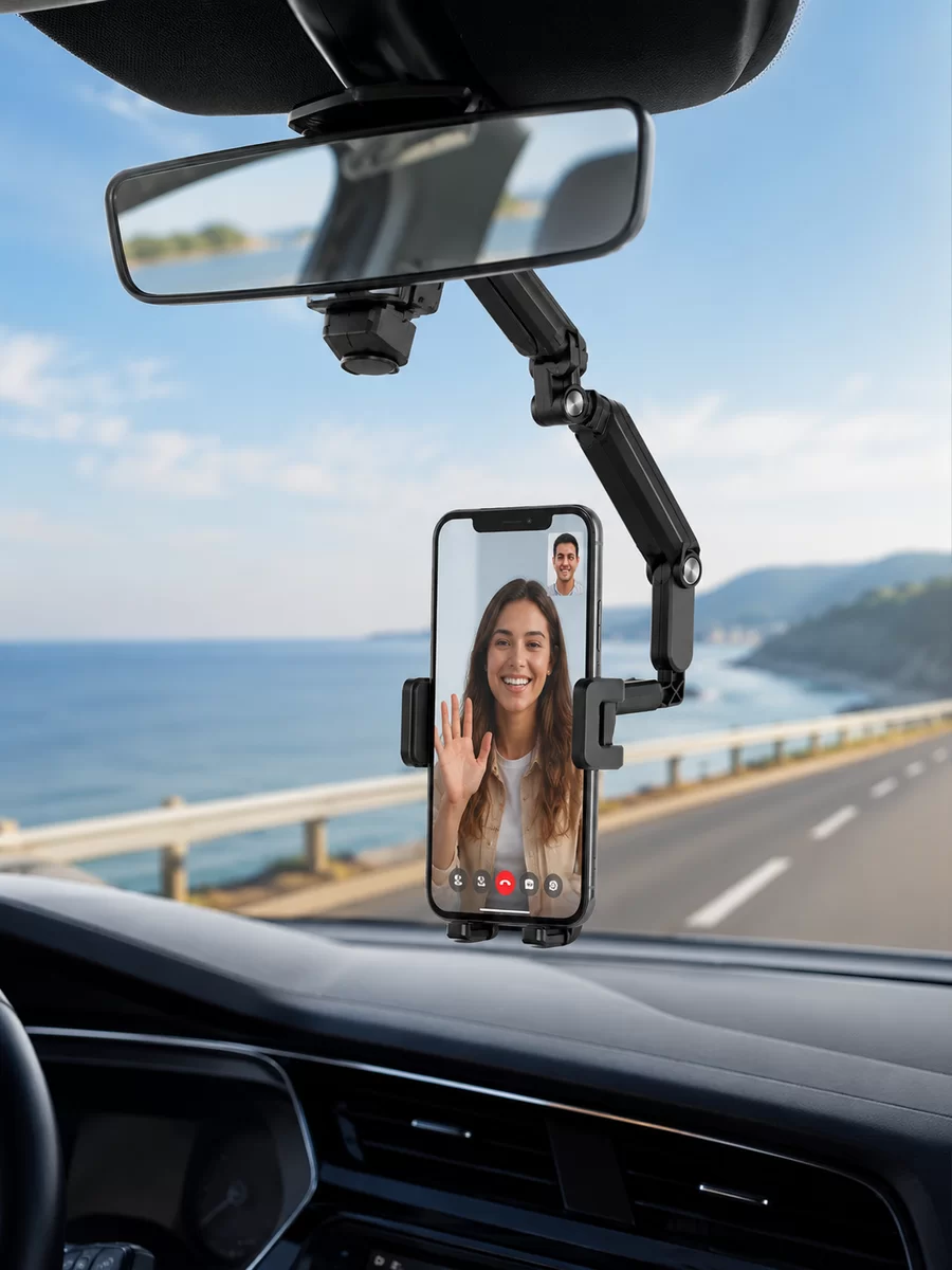 Katlanabilir Araç Telefon Tutucu Dikiz Aynasına Monte Telefon Standı 4 Katlanabilir Araç Telefon Tutucu Dikiz Aynasına Monte Telefon Standı - Görsel 4