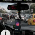 Araç İçi Telefon Standı Dikiz Aynasına Takılan Ayarlanabilir Telefon Tutucu