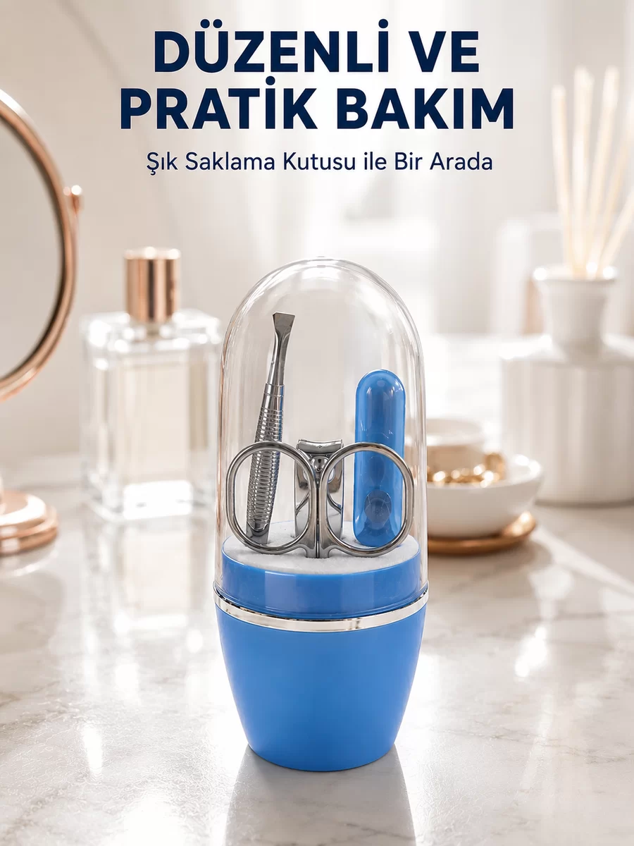 Mavi Tırnak Bakım Seti Çok Amaçlı Manikür Pedikür Kiti 1 Mavi Tırnak Bakım Seti Çok Amaçlı Manikür Pedikür Kiti