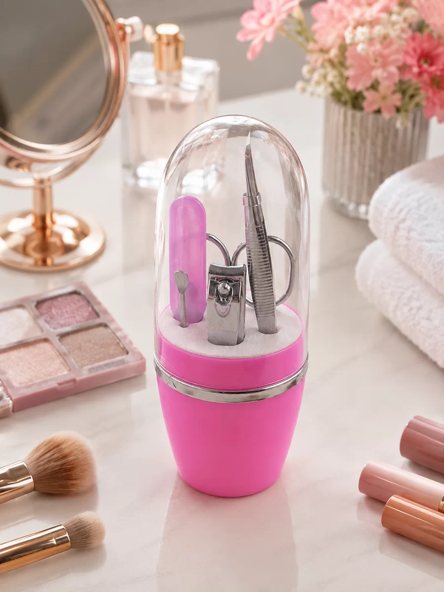 Pembe Tırnak Bakım Seti Cımbız Makas Tırnak Makası ve Törpü İçeren Kit 2 Pembe Tırnak Bakım Seti Cımbız Makas Tırnak Makası ve Törpü İçeren Kit - Görsel 2