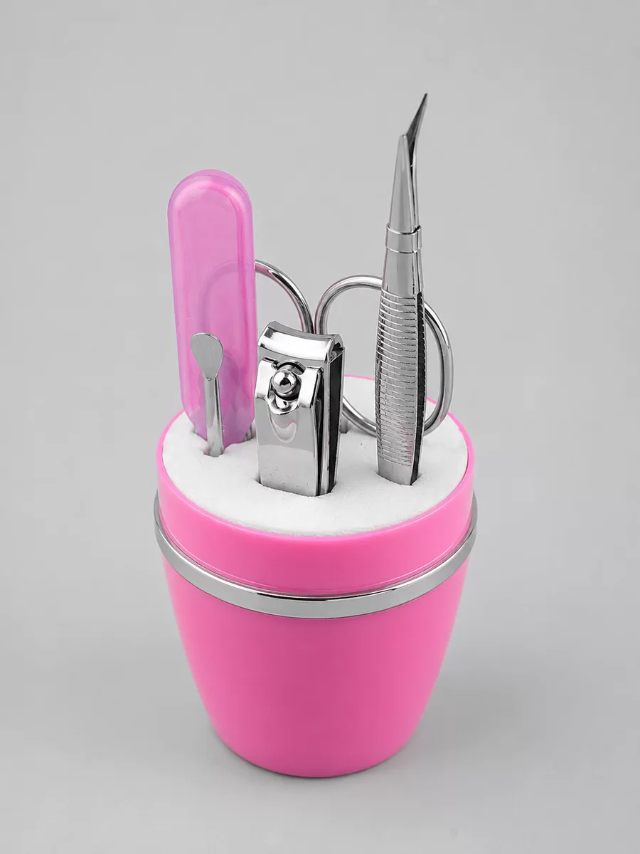 Pembe Tırnak Bakım Seti Cımbız Makas Tırnak Makası ve Törpü İçeren Kit 3 Pembe Tırnak Bakım Seti Cımbız Makas Tırnak Makası ve Törpü İçeren Kit - Görsel 3