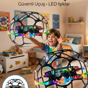 Haydiburaya 37 El Hareketi Kontrollü Futbol Topu Tasarımlı Drone LED Işıklı