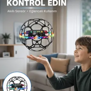 Haydiburaya 36 LED Işıklı Futbol Topu Mini Drone Akıllı Sensörlü El Kontrollü