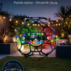 Haydiburaya 39 Şarjlı Futbol Topu Tasarımlı Mini Drone LED Aydınlatmalı Akıllı
