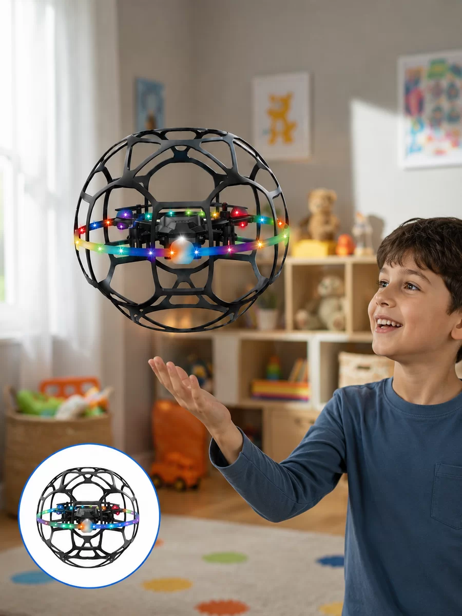 El Sensörlü Uçan Top Drone Çocuklar İçin LED Işıklı Eğlence Oyuncağı 2 El Sensörlü Uçan Top Drone Çocuklar İçin LED Işıklı Eğlence Oyuncağı - Görsel 2