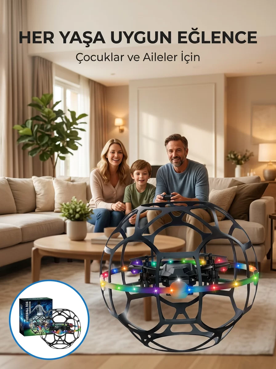 El Sensörlü Uçan Top Drone Çocuklar İçin LED Işıklı Eğlence Oyuncağı 1 El Sensörlü Uçan Top Drone Çocuklar İçin LED Işıklı Eğlence Oyuncağı