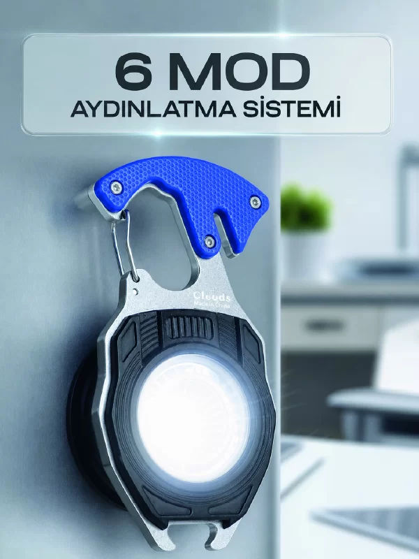 Çok Fonksiyonlu Acil Durum El Feneri Elektronik Çakmak Tornavida ve Düdük Özellikli 1 Çok Fonksiyonlu Acil Durum El Feneri Elektronik Çakmak Tornavida ve Düdük Özellikli