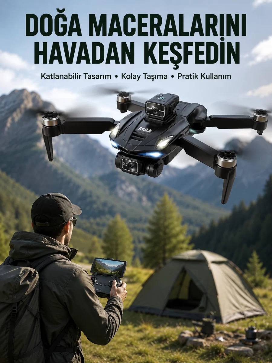 Canlı Görüntü Aktarımlı Çift Kameralı Uzaktan Kumandalı Drone 1 Canlı Görüntü Aktarımlı Çift Kameralı Uzaktan Kumandalı Drone