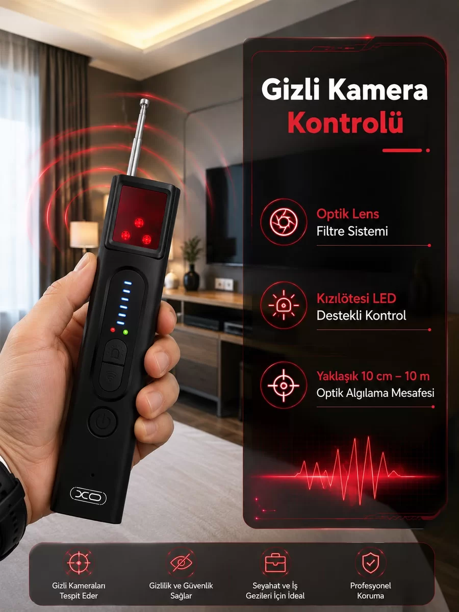 Gizli Kamera, GPS ve RF Sinyal Tespit Cihazı 1 Gizli Kamera, GPS ve RF Sinyal Tespit Cihazı