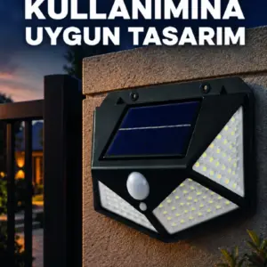 Güneş Enerjisi ile Şarj Olan Hareket Sensörlü 3 Modlu LED Dış Mekan Duvar Aydınlatması