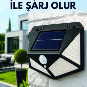 Sensörlü Solar Bahçe Lambası Geniş Açılı LED Aydınlatmalı Balkon Garaj ve Bahçe Işığı