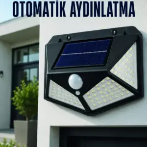 Hareket Sensörlü Güneş Enerjili Duvar Lambası Dış Mekan İçin Güçlü LED Aydınlatma