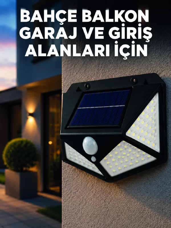 Solar LED Bahçe Aydınlatma Lambası 3 Işık Modlu Sensörlü Duvar Tipi Dış Mekan 1 Solar LED Bahçe Aydınlatma Lambası 3 Işık Modlu Sensörlü Duvar Tipi Dış Mekan
