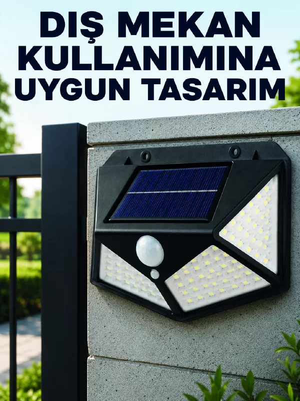 Bahçe Balkon Garaj ve Girişler İçin Güneş Enerjili Hareket Sensörlü LED Duvar Lambası 1 Bahçe Balkon Garaj ve Girişler İçin Güneş Enerjili Hareket Sensörlü LED Duvar Lambası