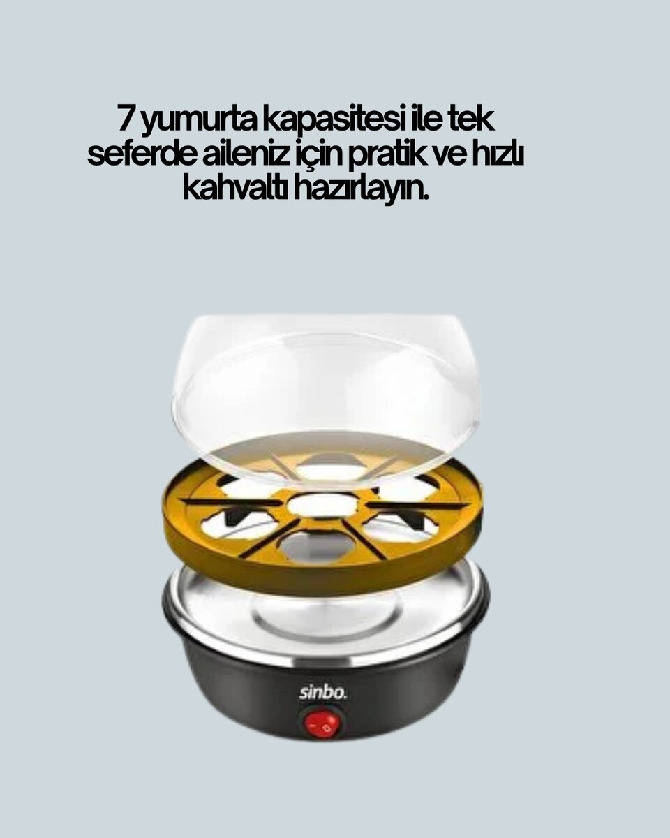 7 Yumurtalık Buharlı Yumurta Pişirme Cihazı Otomatik Kapanma Özellikli 2 7 Yumurtalık Buharlı Yumurta Pişirme Cihazı Otomatik Kapanma Özellikli - Görsel 2