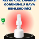 Kablosuz Retro Buhar Makinesi Gaz Lambası Tasarım Ledli Difüzör