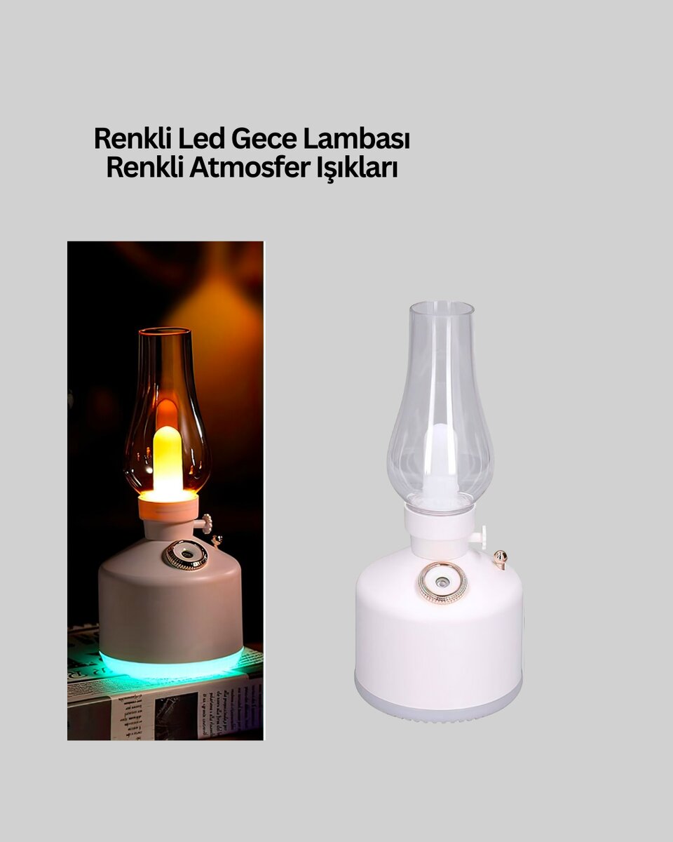 Kablosuz Retro Buhar Makinesi Gaz Lambası Tasarım Ledli Difüzör 3 Kablosuz Retro Buhar Makinesi Gaz Lambası Tasarım Ledli Difüzör - Görsel 3