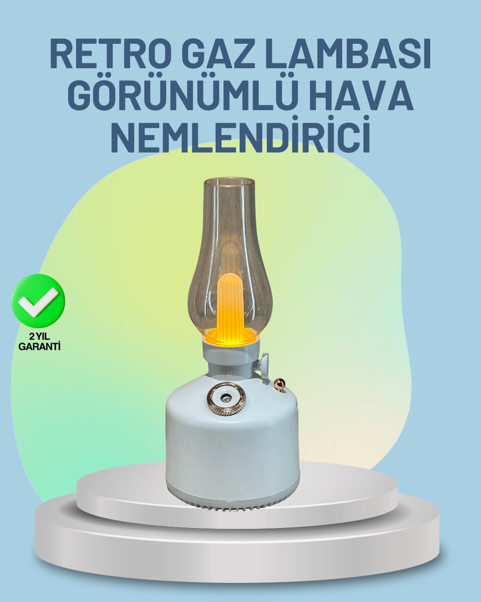 Renkli Led Işıklı Retro Gaz Lambası Aroma Terapi Mist Maker 1 Renkli Led Işıklı Retro Gaz Lambası Aroma Terapi Mist Maker