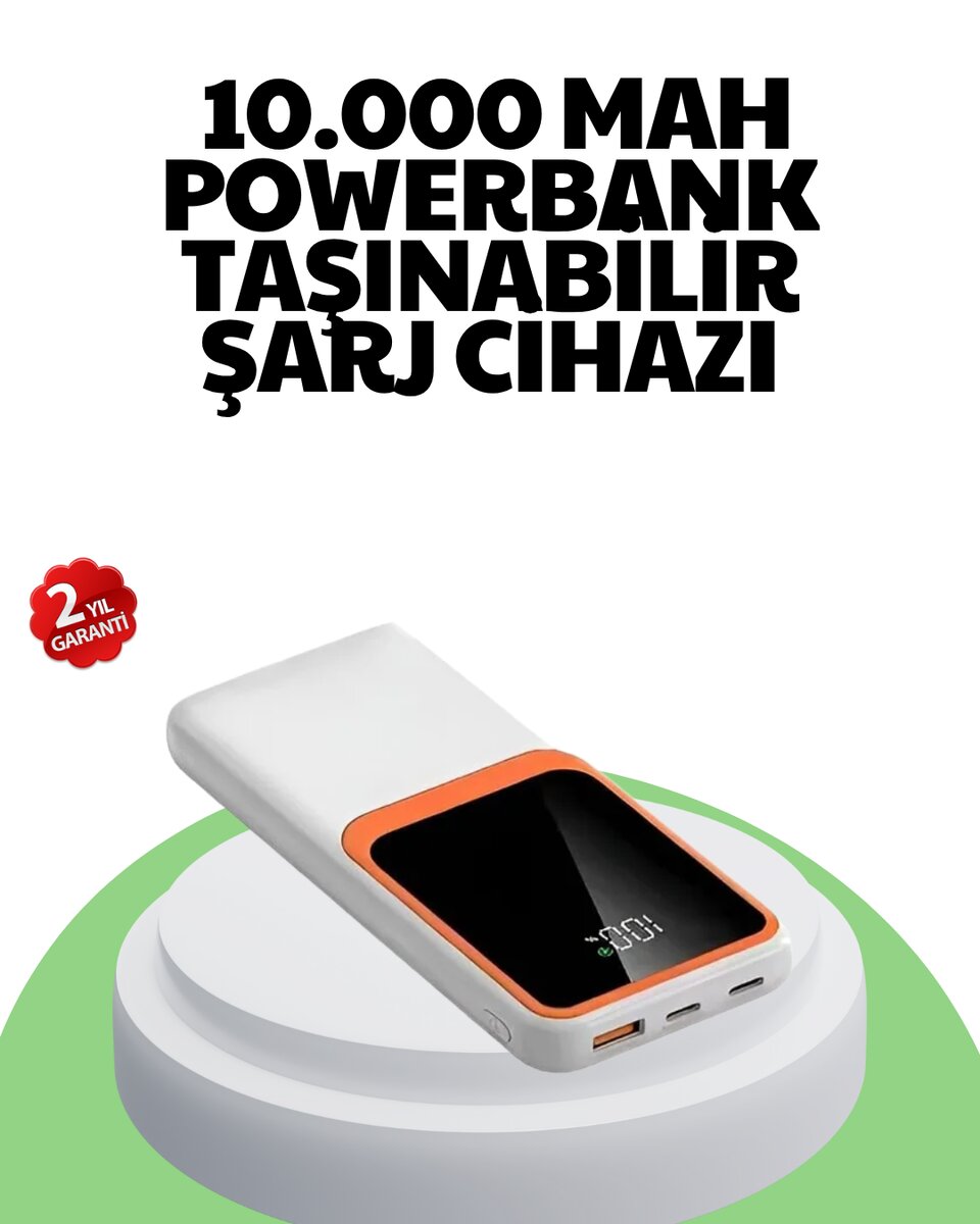 10000 mAh Hızlı Şarj Destekli Powerbank – Hafif Kompakt ve Güvenli 1 10000 mAh Hızlı Şarj Destekli Powerbank – Hafif Kompakt ve Güvenli