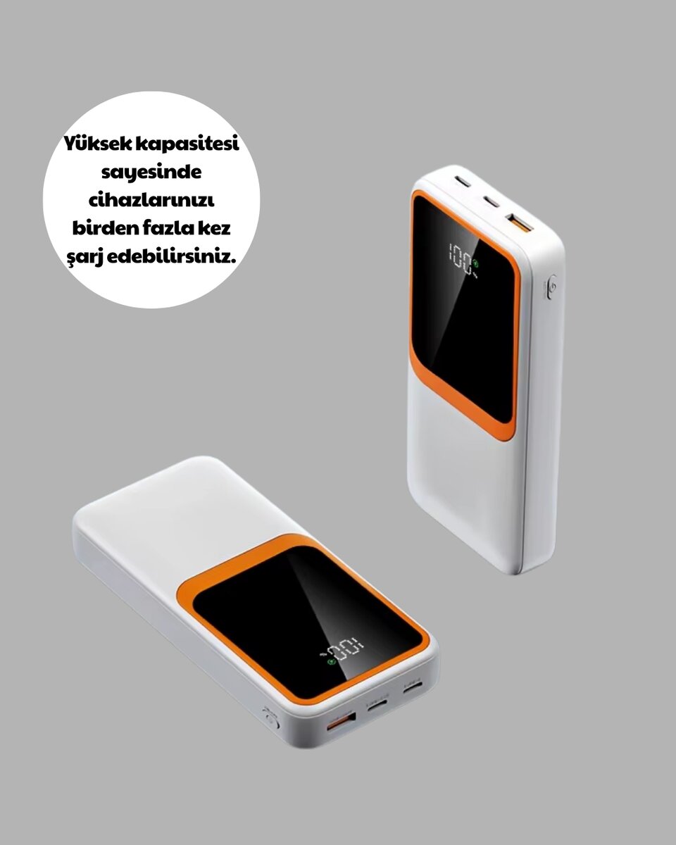 Powerbank 10000 mAh – Çift USB Çıkışlı Type-C Girişli Şık Beyaz Tasarım 4 Powerbank 10000 mAh – Çift USB Çıkışlı Type-C Girişli Şık Beyaz Tasarım - Görsel 4