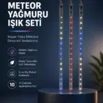 Dekoratif RGB LED Işık Çubuğu Seti 10 Adet Çubuk Kayan Yıldız Efektli