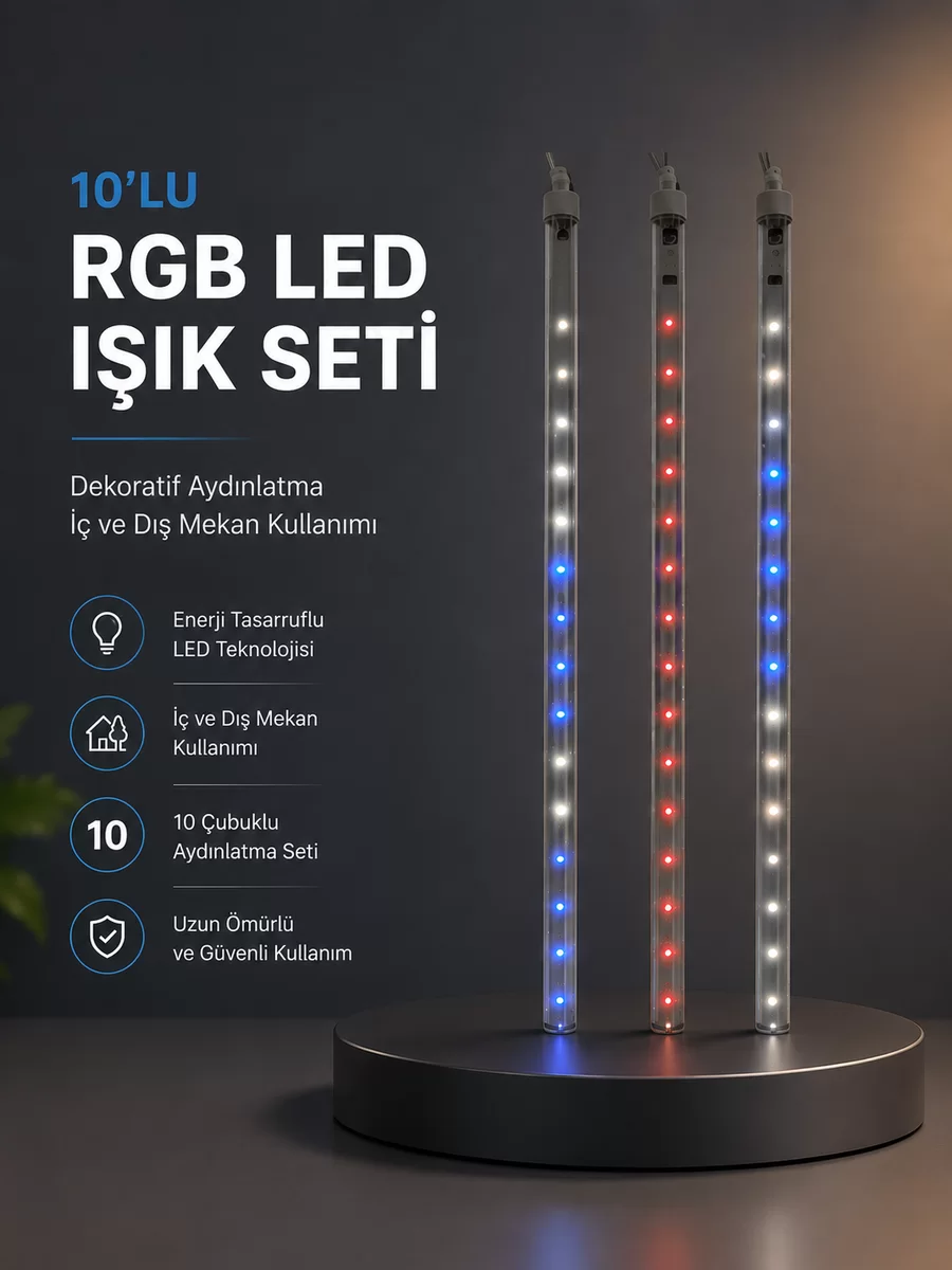Kayan Yıldız Efektli RGB LED Işık Seti İç ve Dış Mekan Kullanımı 1 Kayan Yıldız Efektli RGB LED Işık Seti İç ve Dış Mekan Kullanımı