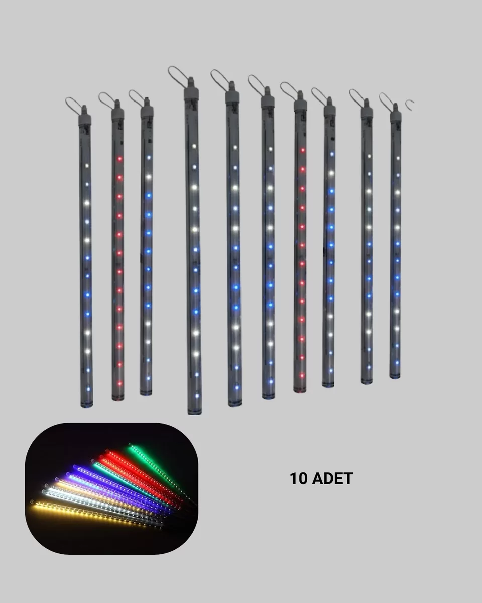 RGB LED Dış Ve İç Mekan Süsleme Işığı 10 Çubuklu Şerit 4 RGB LED Dış Ve İç Mekan Süsleme Işığı 10 Çubuklu Şerit - Görsel 4