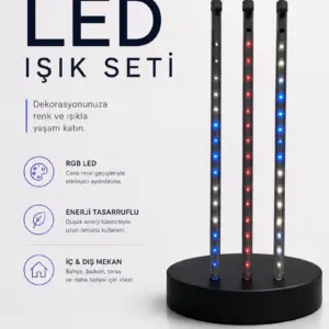 RGB LED Dış Ve İç Mekan Süsleme Işığı 10 Çubuklu Şerit