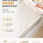 Papatya Desenli Kaymaz Dolap Ve Çekmece İçi Mat 10 Metre