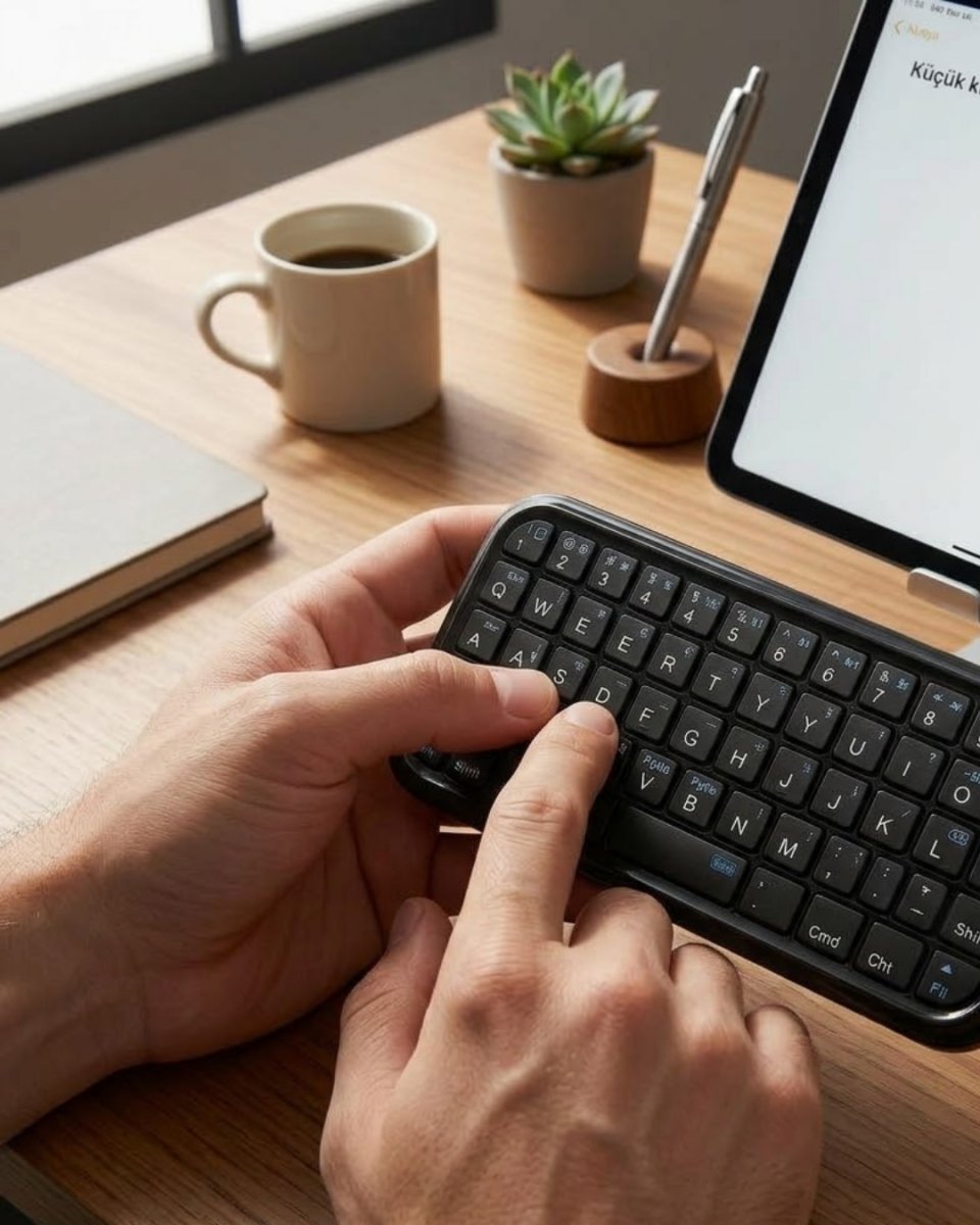 Taşınabilir Mini Bluetooth Klavye Şarjlı Kablosuz Klavye 1 Taşınabilir Mini Bluetooth Klavye Şarjlı Kablosuz Klavye