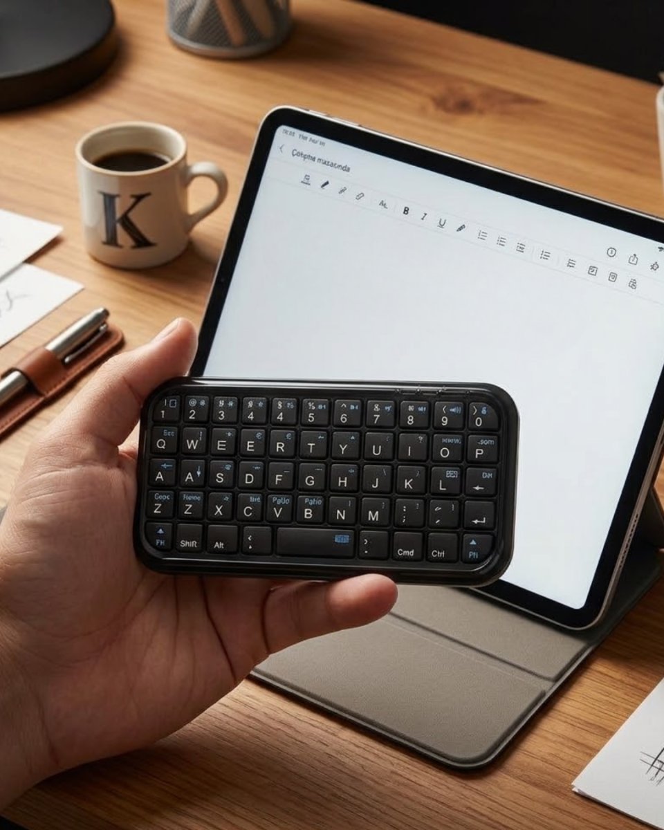 Mini Bluetooth Klavye Kablosuz Taşınabilir Cep Boyutu Klavye 1 Mini Bluetooth Klavye Kablosuz Taşınabilir Cep Boyutu Klavye